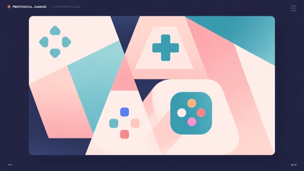Abstract geometric composition with overlapping shapes representing different game modes, soft pastel colors, modern minimal style, professional gaming guide concept illustration high quality illustration, detailed, 16:9