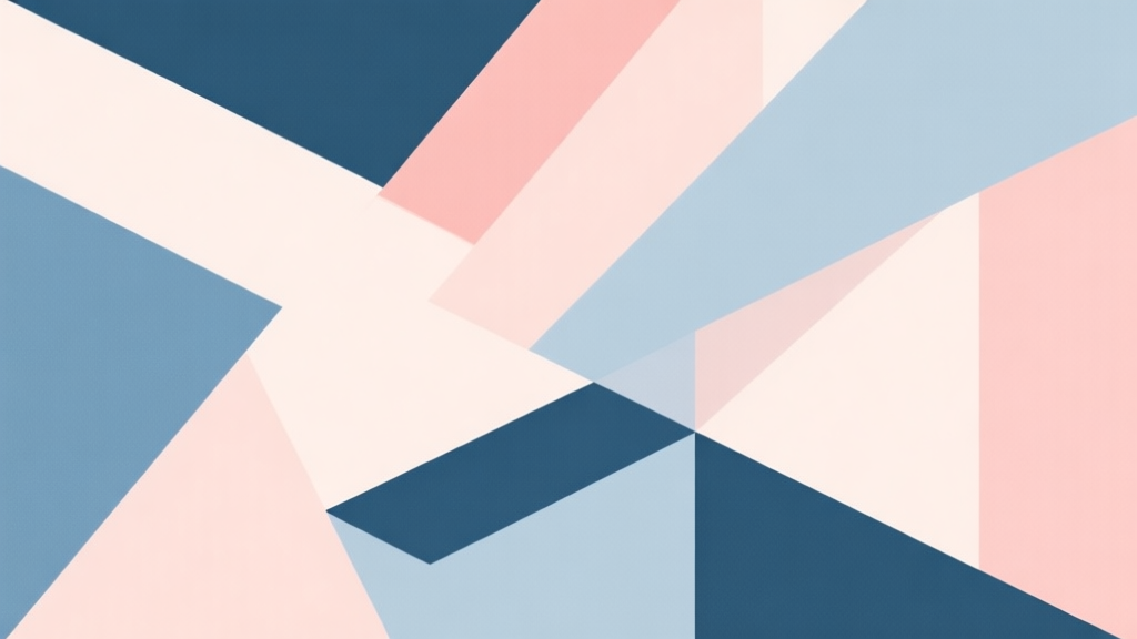 Abstract geometric composition with overlapping shapes, soft pastel colors, modern minimal style, professional business concept illustration high quality illustration, detailed, 16:9