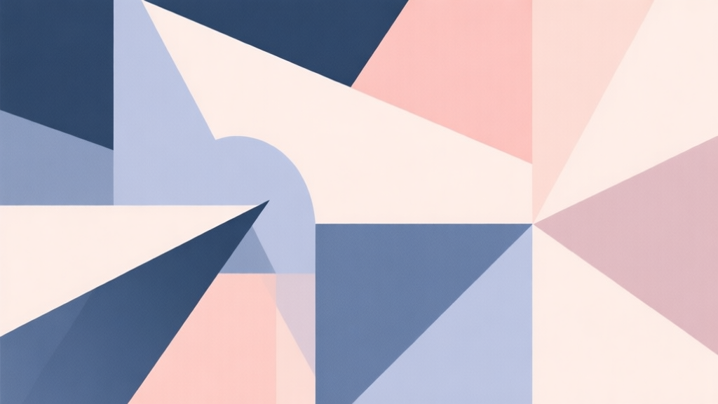 Abstract geometric composition with overlapping shapes, soft pastel colors, modern minimal style, professional business concept illustration high quality illustration, detailed, 16:9