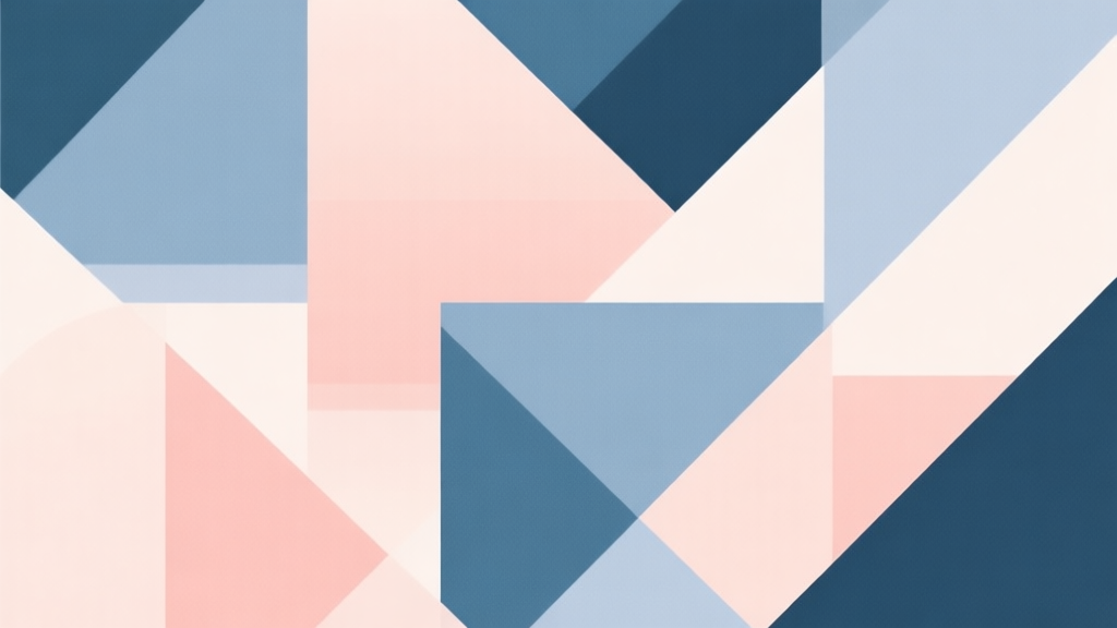 Abstract geometric composition with overlapping shapes, soft pastel colors, modern minimal style, professional business concept illustration high quality illustration, detailed, 16:9